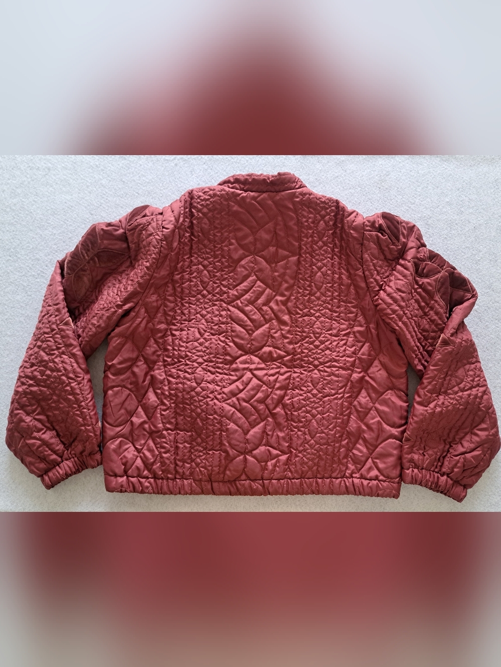 Free People Lightweight Quilted Quinn Crop Jacket in Marsala Red - Picture 3 of 16